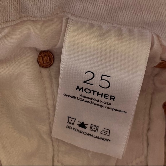 Mother Jeans Sz 25 The Looker Crop Sexy Just Walked Into Town Blush Denim White - Picture 11 of 16